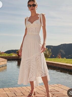 White Eyelet bathing suit with matching skirt